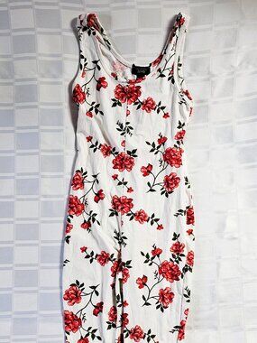 STREETWEAR SOCIETY WOMEN'S JUMPSUIT SIZE MEDIUM FLOWER FLORAL PATTERN TANK TOP